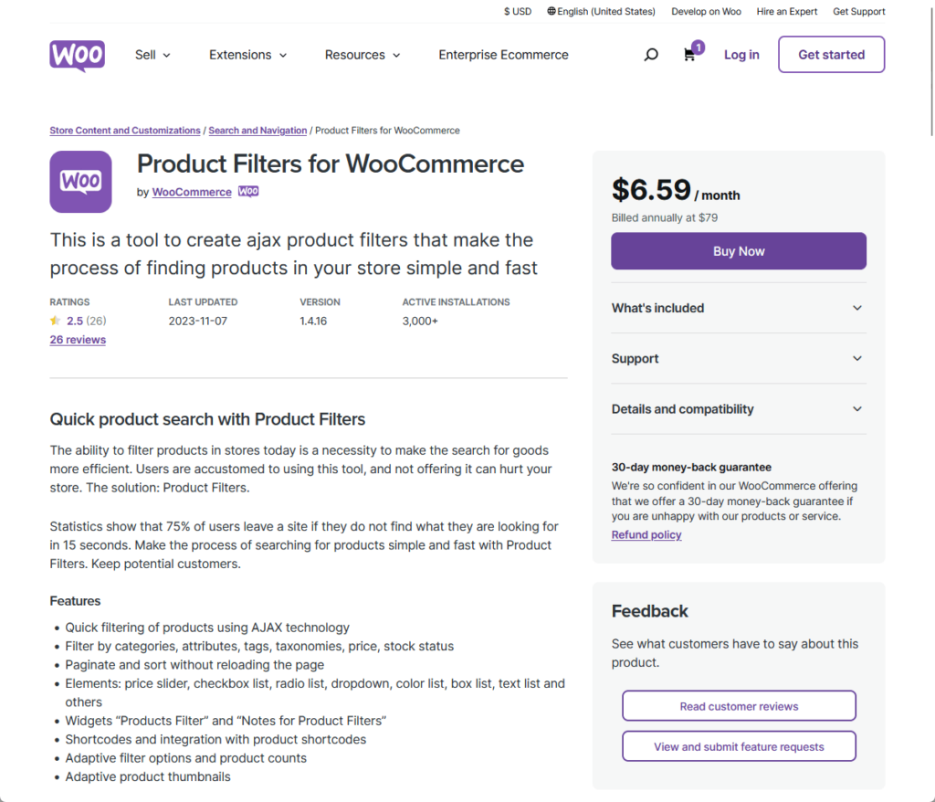 Product Filters for WooCommerce: This is a tool to create ajax product filters that make the process of finding products in your store simple and fast