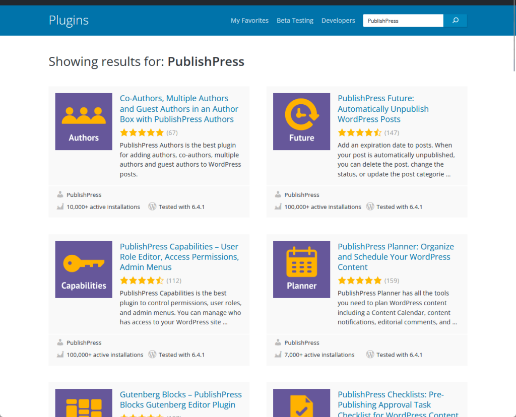showing results for: publishpress