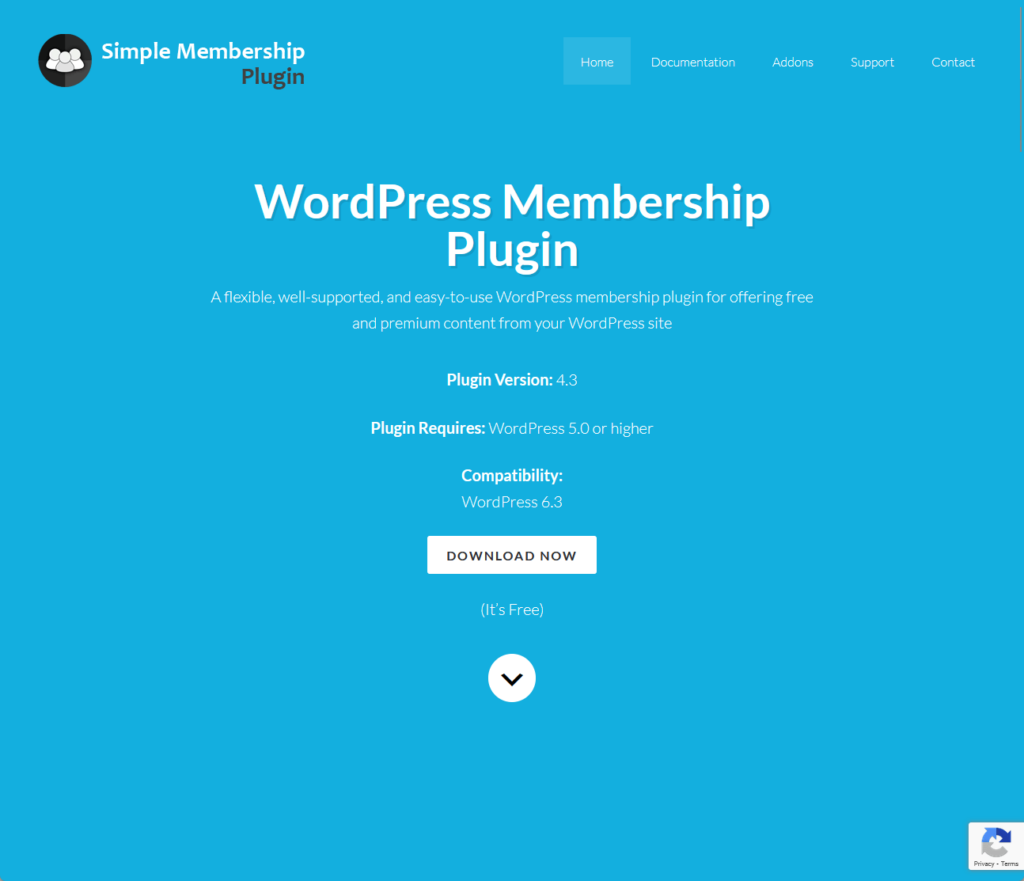 Simple Membership:  A flexible, well-supported, and easy-to-use WordPress membership plugin for offering free and premium content from your WordPress site