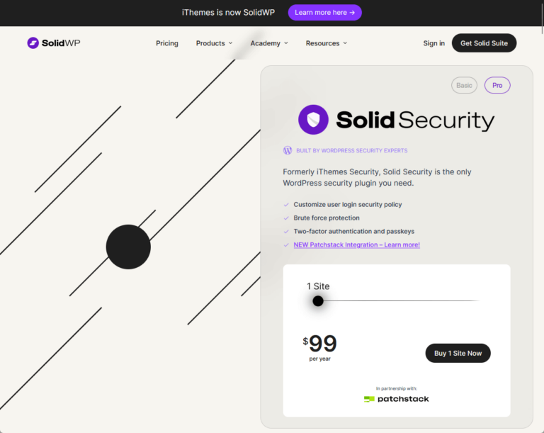 Formerly iThemes Security, Solid Security is the only WordPress security plugin you need.