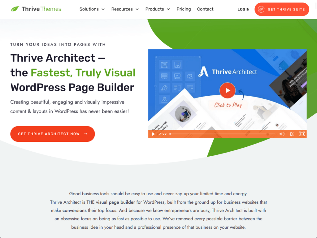 Thrive Architect — the Fastest, Truly Visual WordPress Page Builder