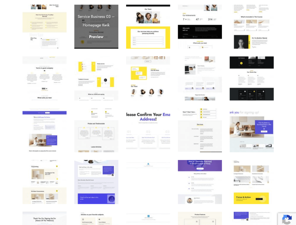 Thrive Architect includes 357 landing page templates and counting