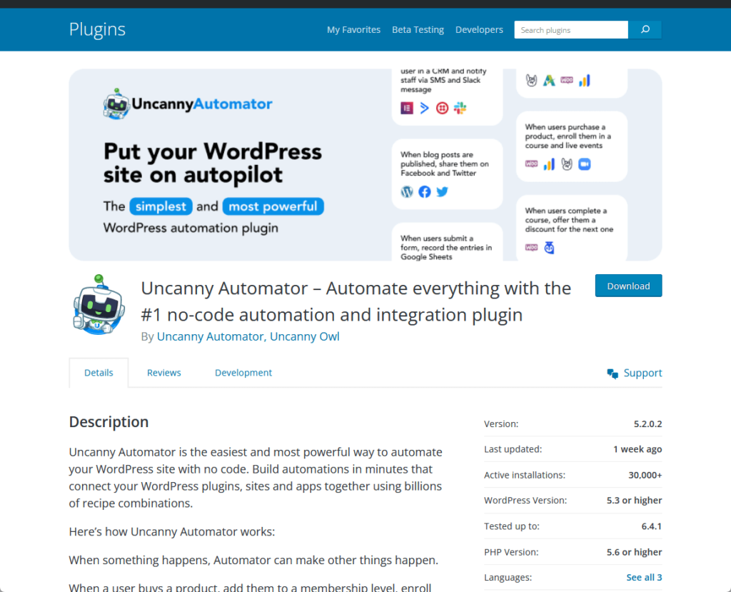 Uncanny Automator – Automate everything with the #1 no-code automation and integration plugin