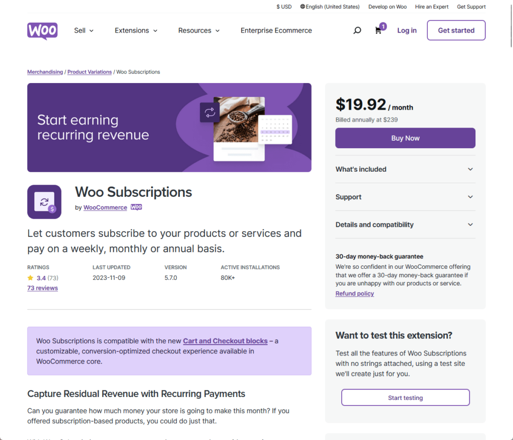 Woo Subscriptions: Let customers subscribe to your products or services and pay on a weekly, monthly or annual basis