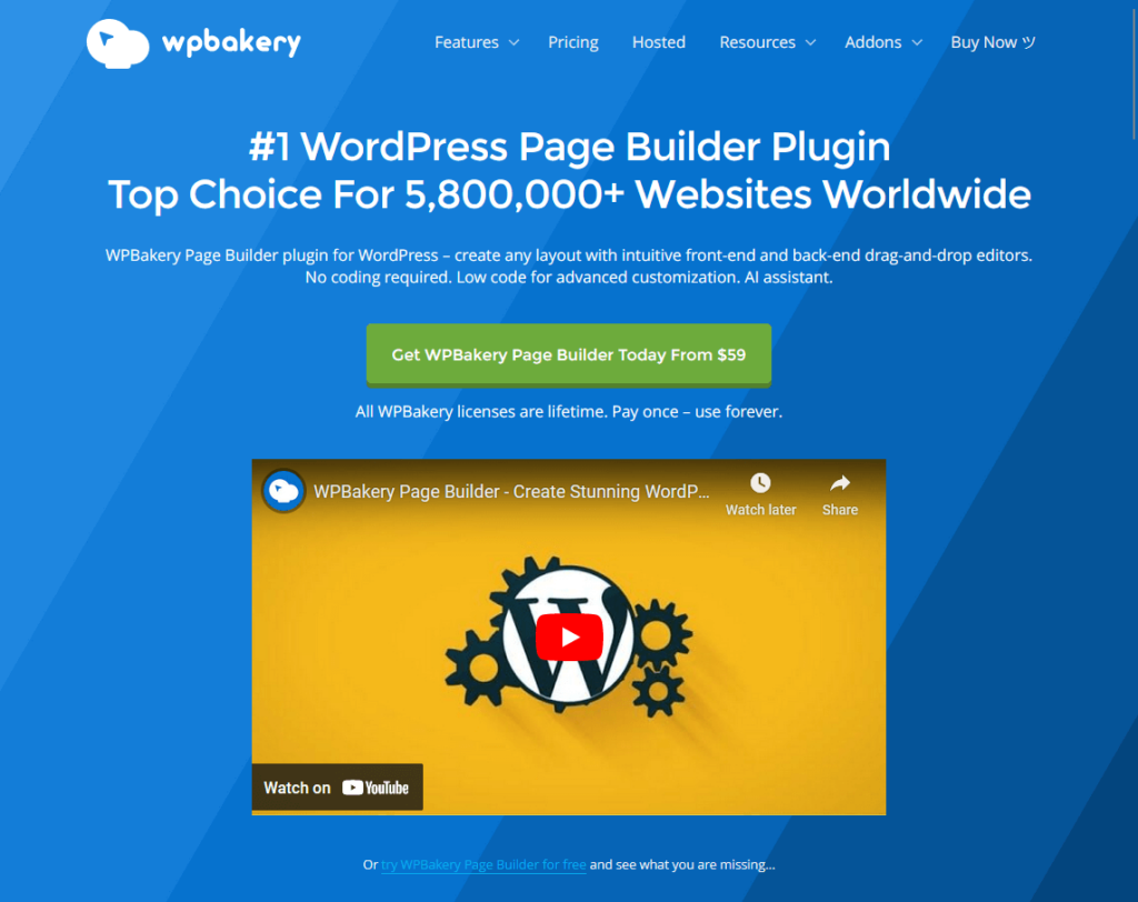 WPBakery: #1 WordPress Page Builder Plugin Top Choice For 5,800,000+ Websites Worldwide