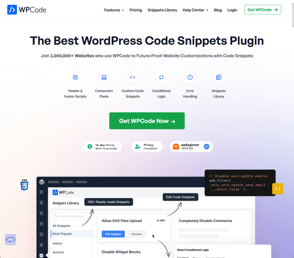 WPCode: The Best WordPress Code Snippets Plugin