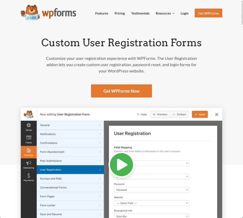 WPForms: Custom User Registration Forms