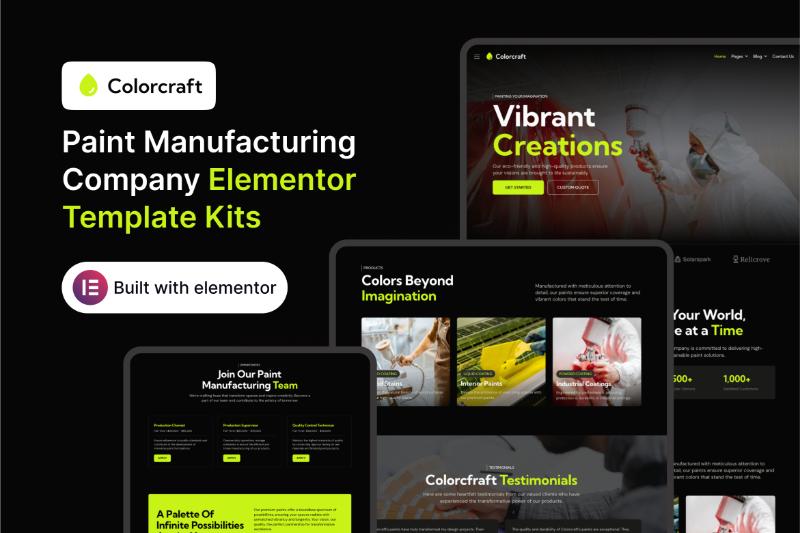 ColorCraft - Paint Manufacturing Company Elementor Template Kit