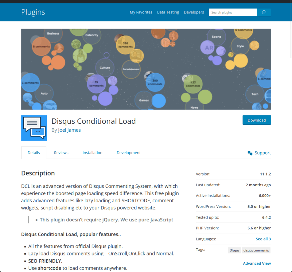 Disqus Conditional Load By Joel James