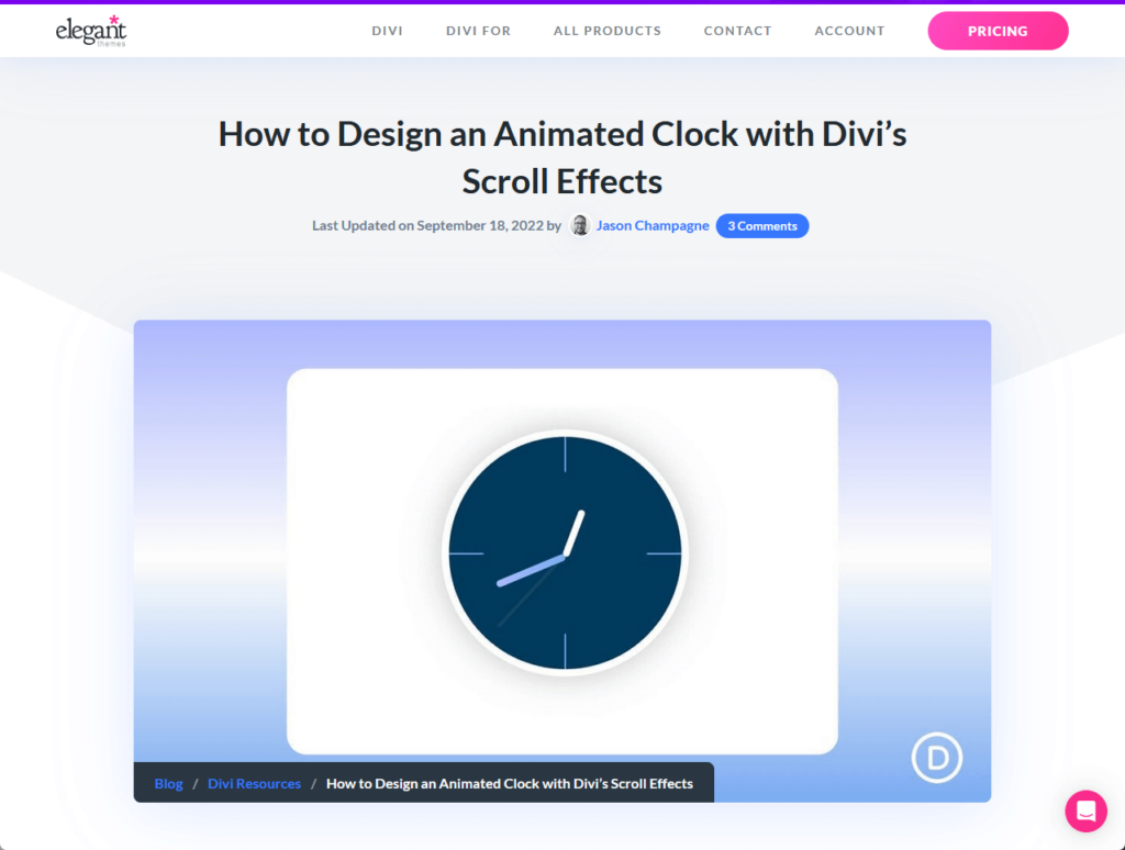 How to Design an Animated Clock with Divi’s Scroll Effects