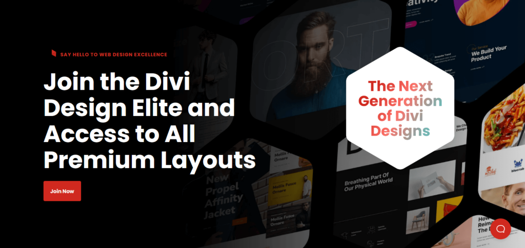 join the divi design elite and access to all premium layouts