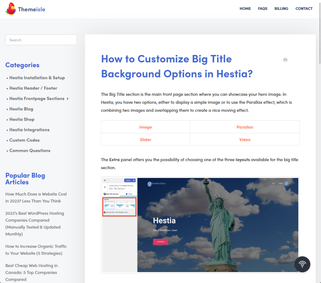 hestia’s documentation on customizing big title bg options
