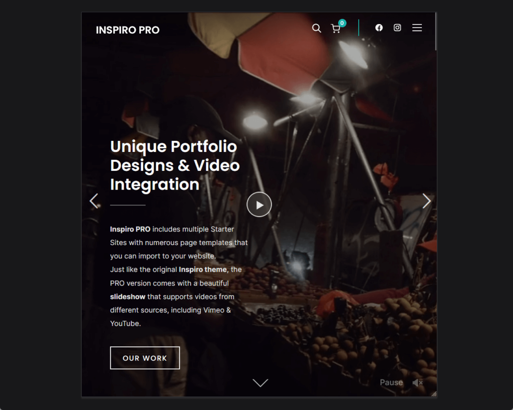 demo home page of inspiro pro eccentric template