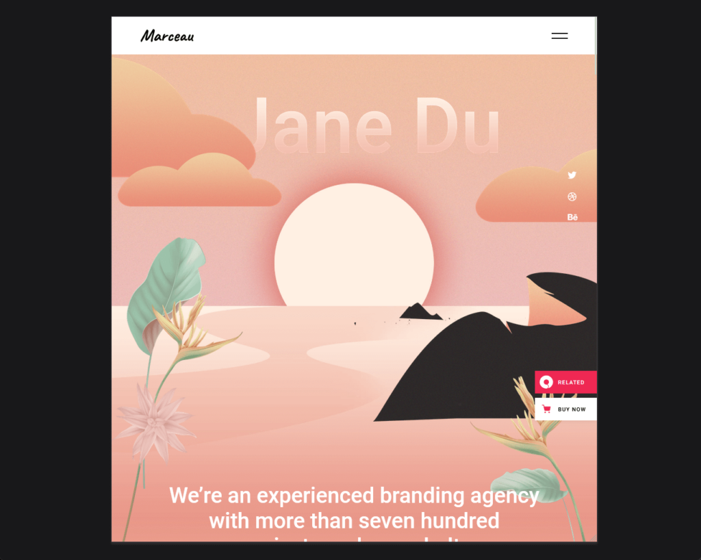 demo home page of marceau main template