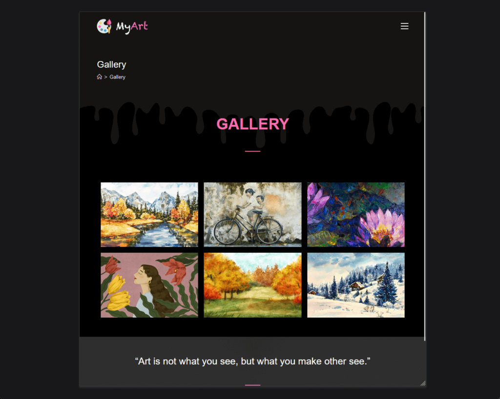 demo portfolio page of oceanwp paint template