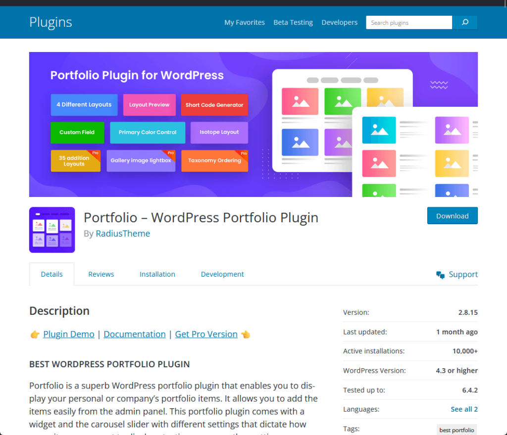 Portfolio β WordPress Portfolio Plugin By RadiusTheme