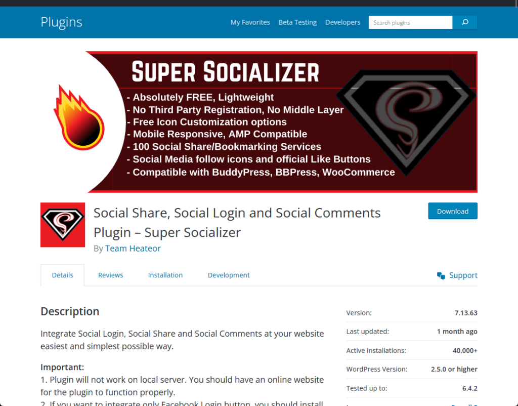 Social Share, Social Login and Social Comments Plugin β Super Socializer