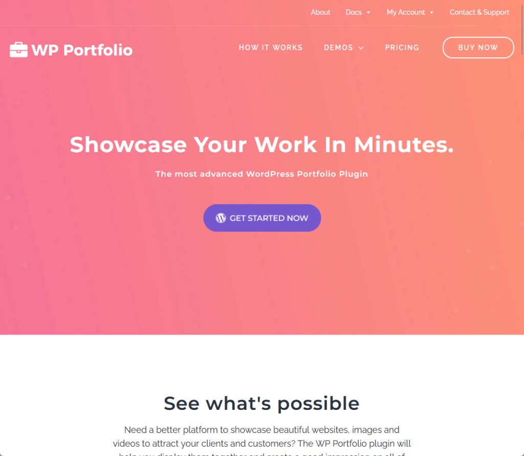 WP Portfolio: Showcase Your Work In Minutes