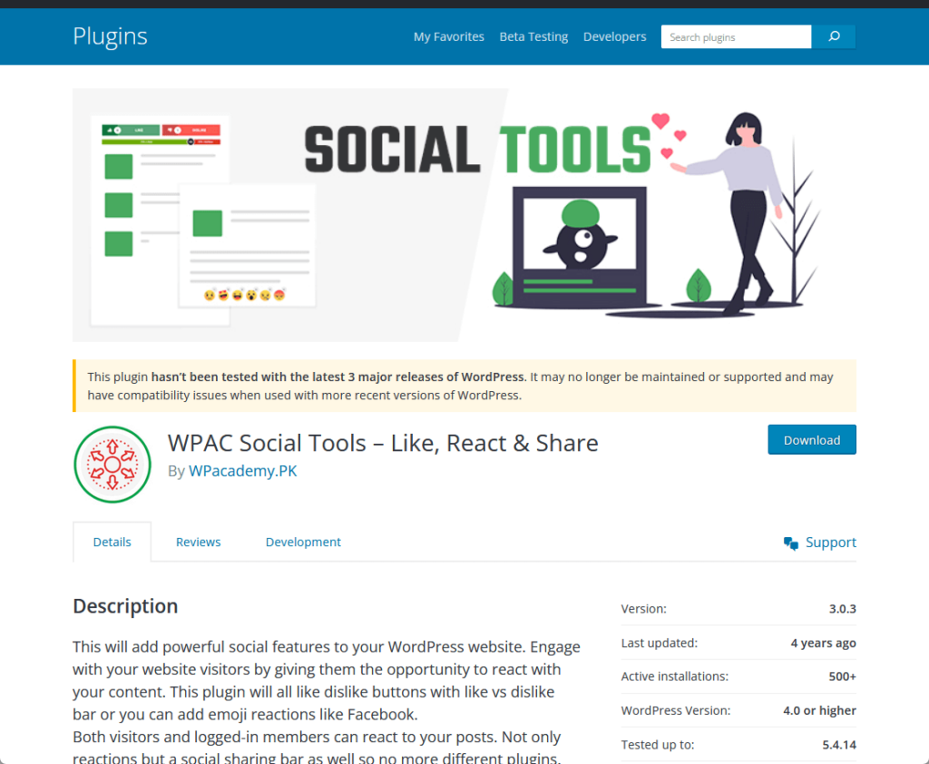 WPAC Social Tools β Like, React & Share