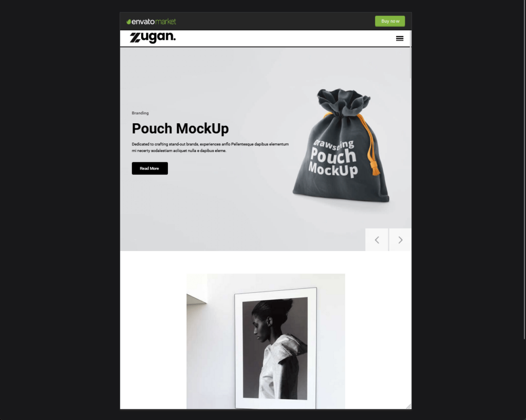 demo home page of zugan demo template