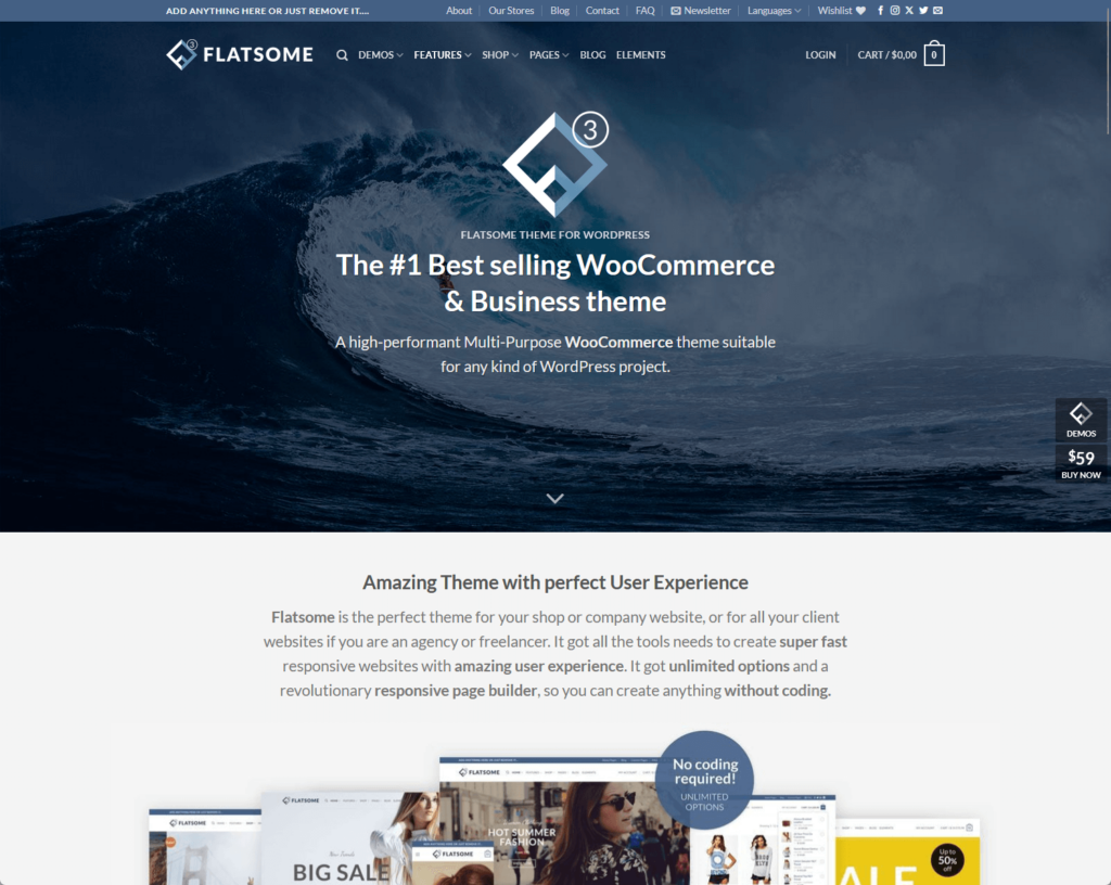 Flatsome: The #1 Best selling WooCommerce & Business theme