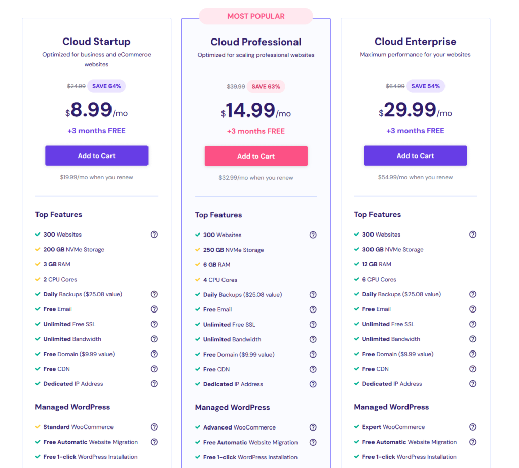 choose your cloud web hosting plan from hostinger