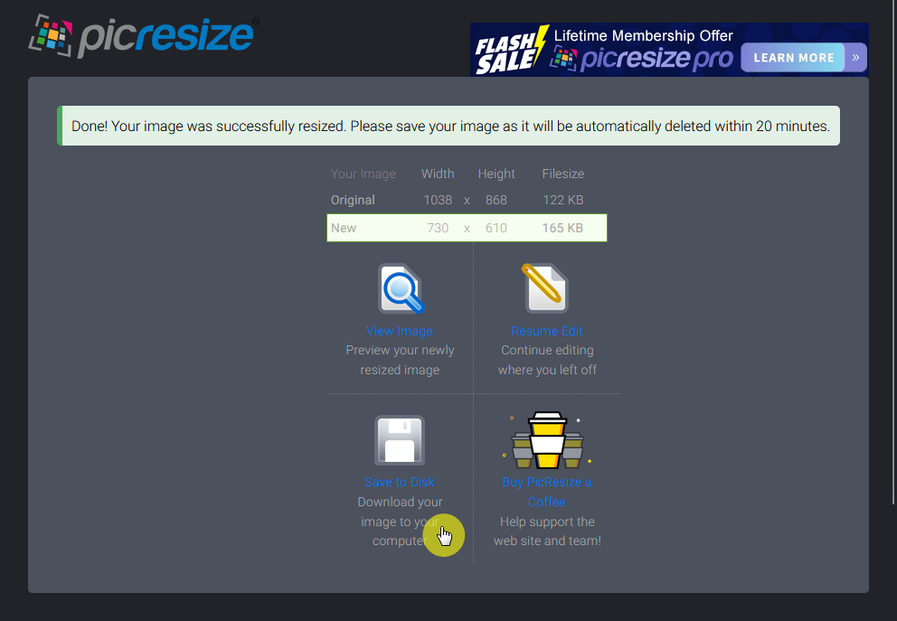 download your image to your computer