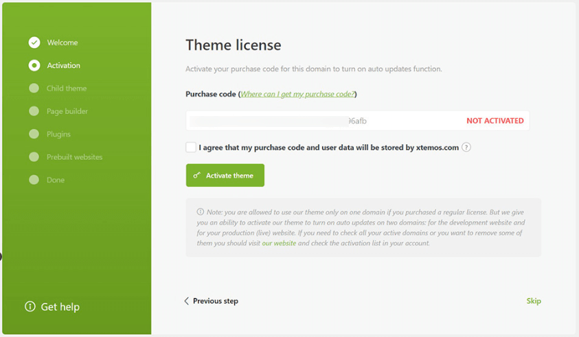 Activate license