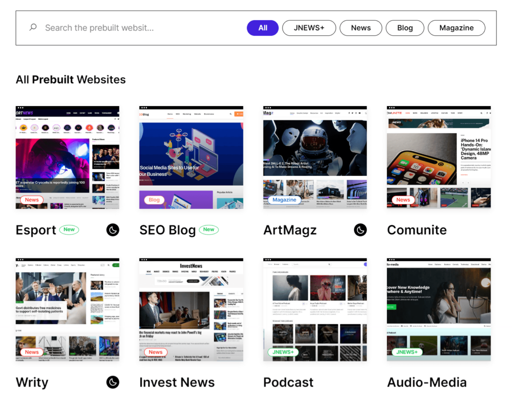 JNews demo websites