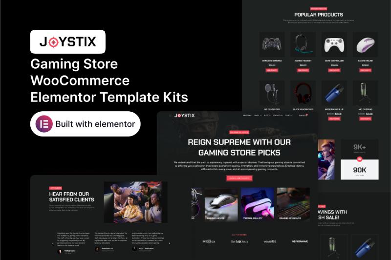 Joystix - Gaming Store WooCommerce Elementor Template Kit