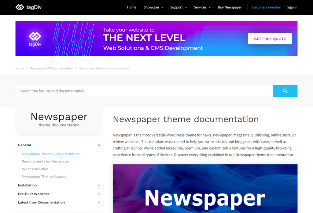 Newspaper theme documentation