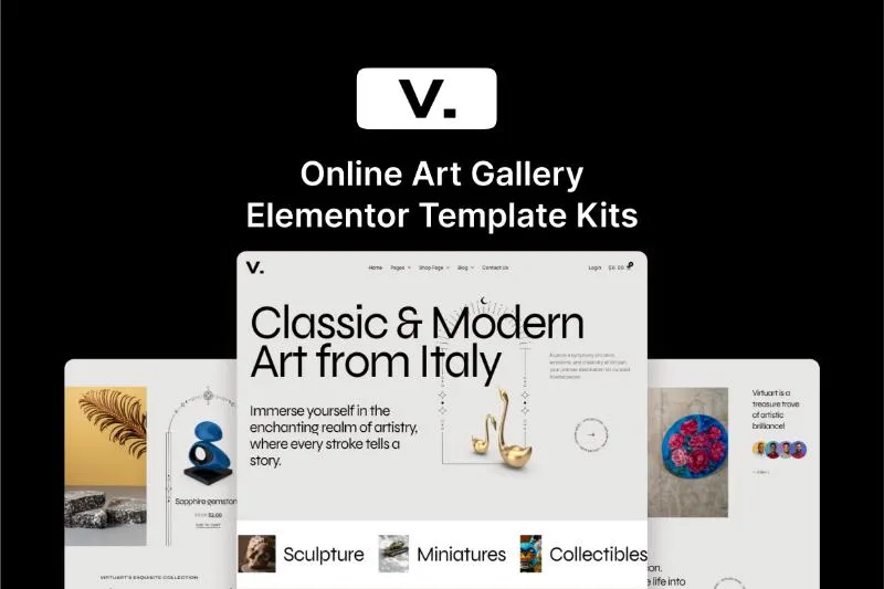 Virtuart - Online Art Gallery Elementor Template Kit