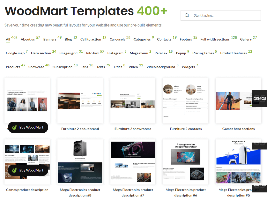 WoodMart templates library