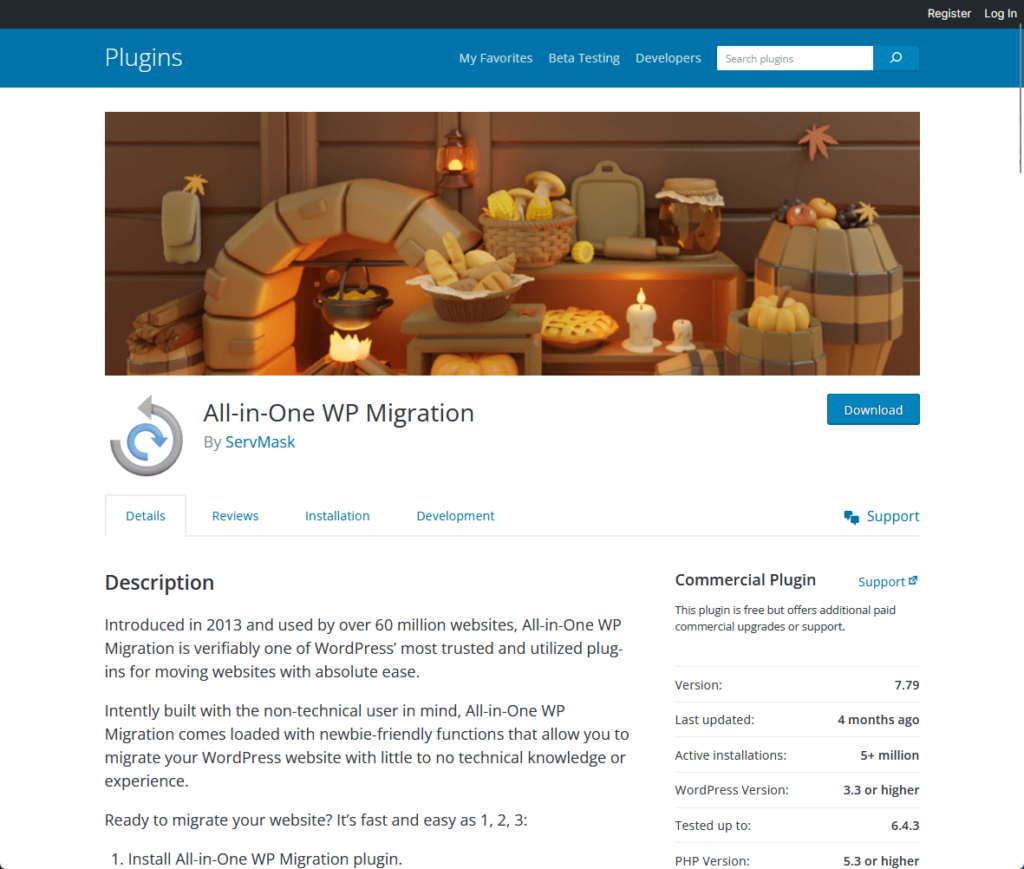 All-in-One WP Migration By ServMask
