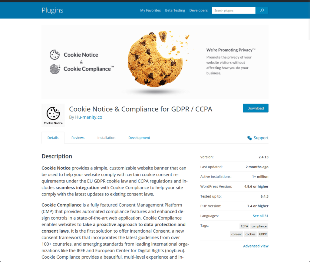 Cookie Notice & Compliance for GDPR / CCPA By Hu-manity.co
