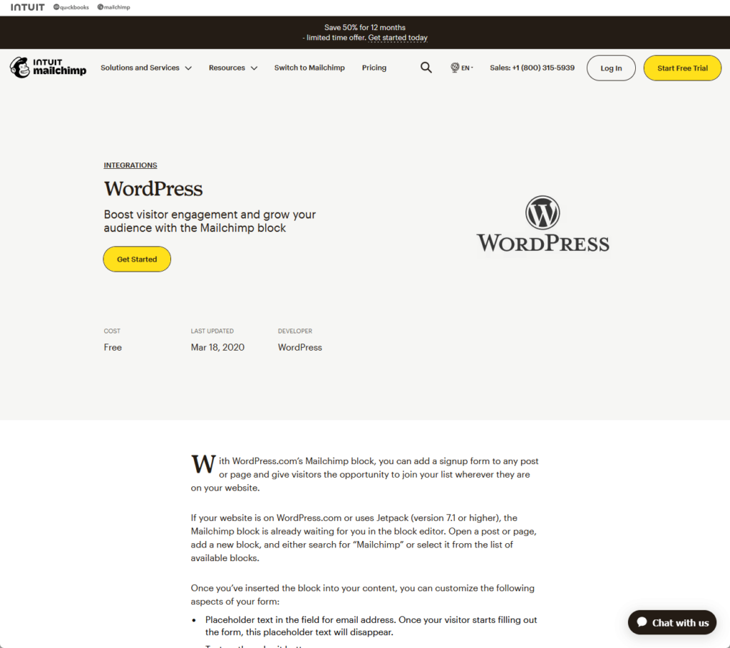 Boost visitor engagement and grow your audience with the Mailchimp block