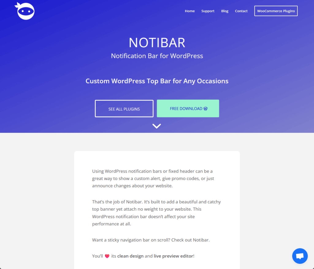 Notibar: Notification Bar for WordPress