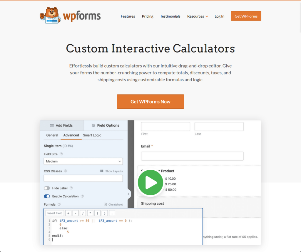 Effortlessly build custom calculators with our intuitive drag-and-drop editor