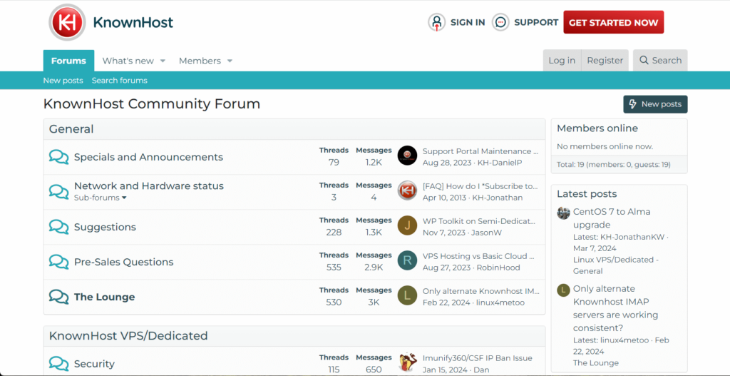 KnownHost community forum