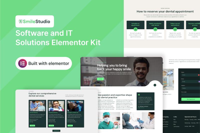 Smilestudio - Dental Clinic Elementor Template Kit