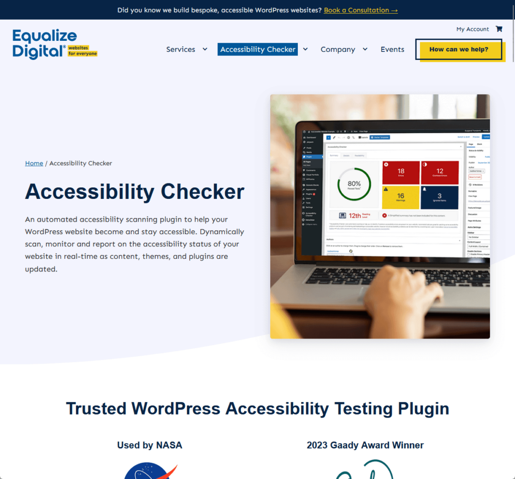 An automated accessibility scanning plugin to help your WordPress website become and stay accessible.