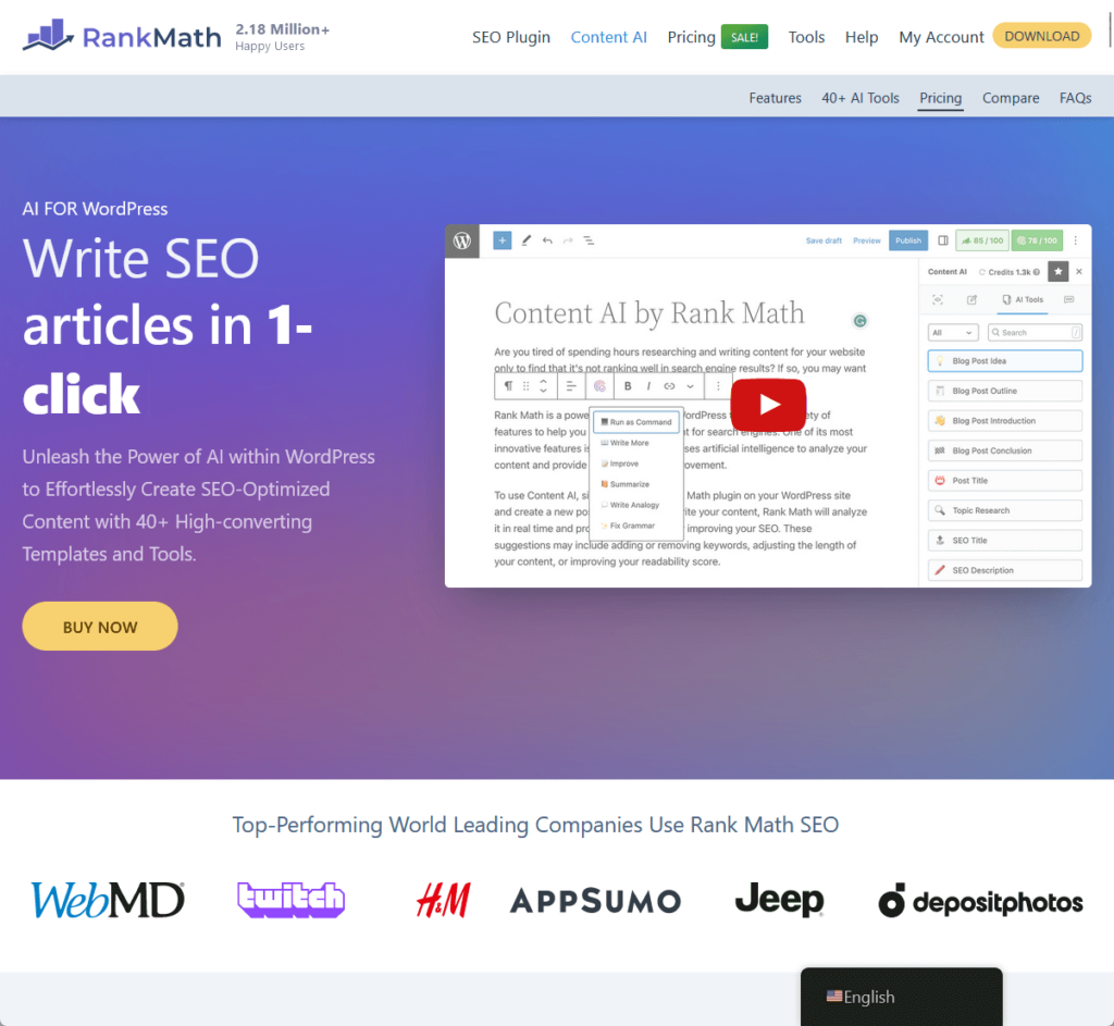 Write SEO articles in 1-click