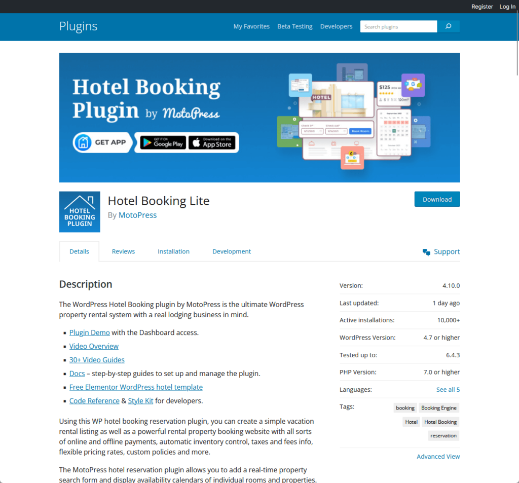 Hotel Booking Lite by MotoPress