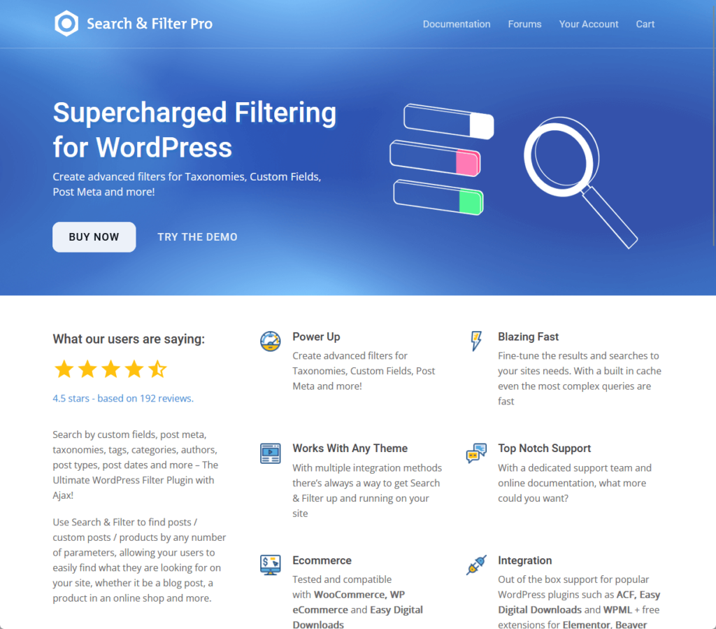 Supercharged Filtering for WordPress: Create advanced filters for Taxonomies, Custom Fields, Post Meta and more!