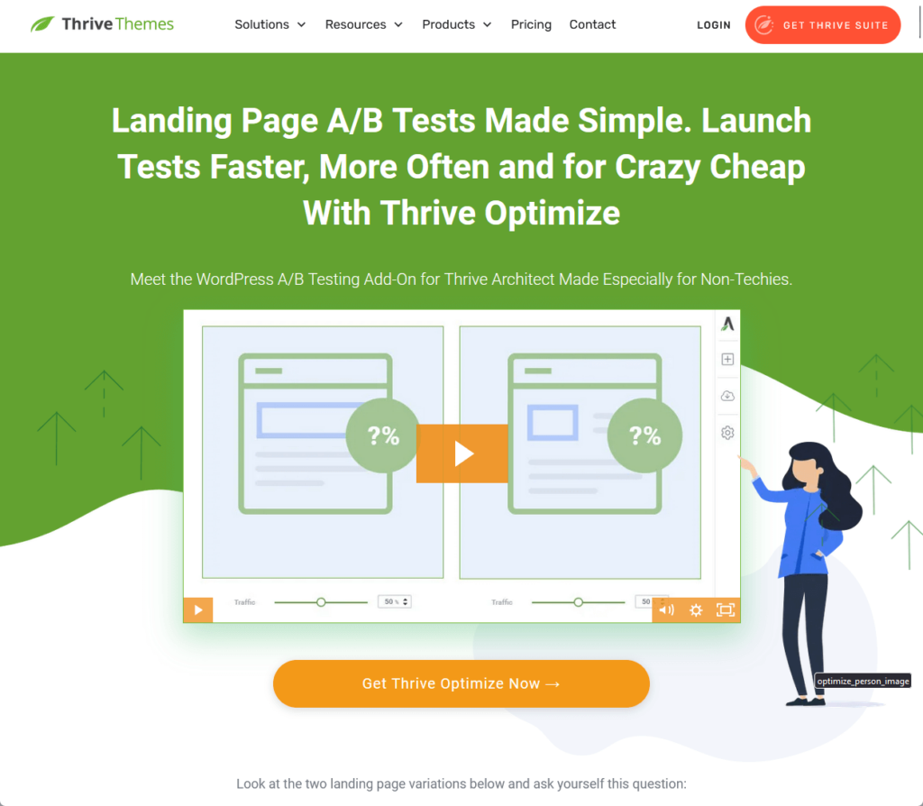 Landing Page A/B Tests Made Simple. Launch Tests Faster, More Often and for Crazy Cheap With Thrive Optimize