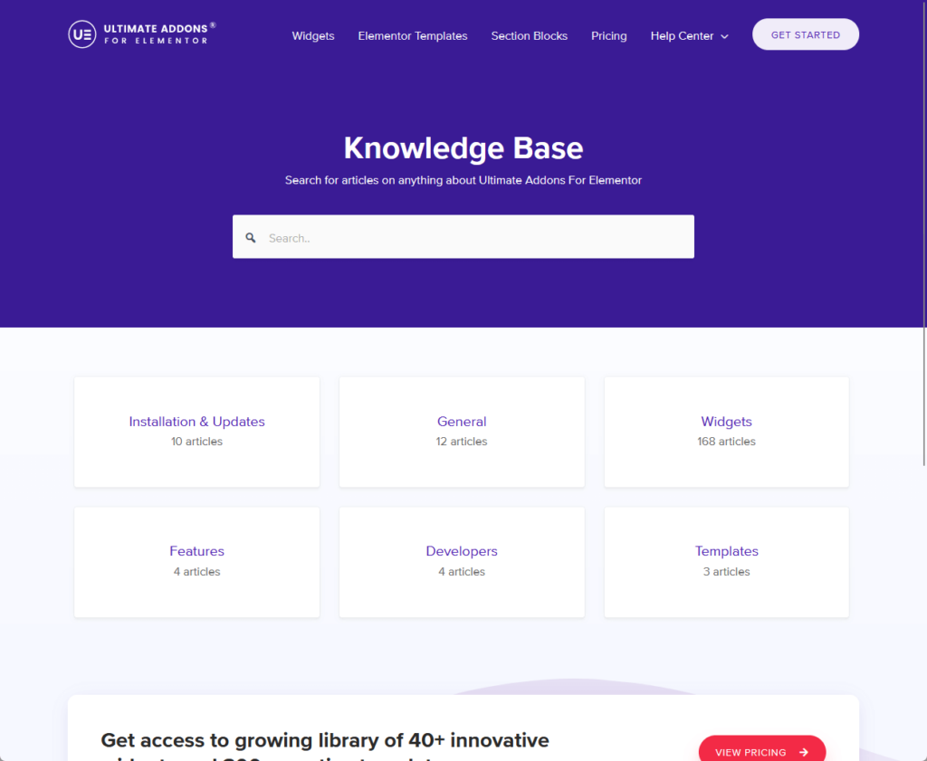 search for articles on anything about ultimate addons for elementor