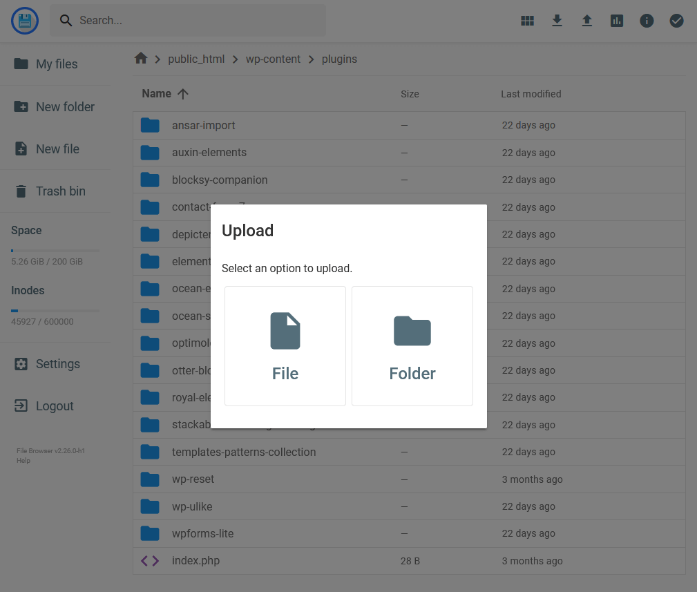 upload the plugin to the plugins directory