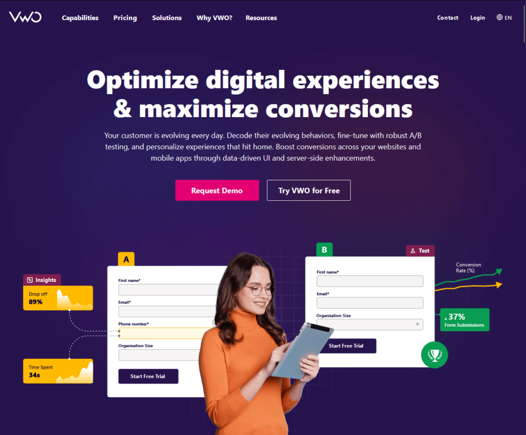 VWO: Optimize digital experiences & maximize conversions
