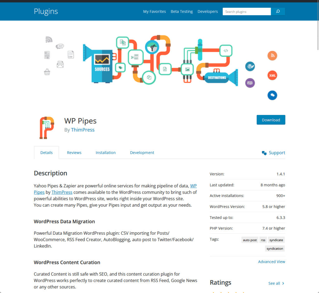 WP Pipes By ThimPress