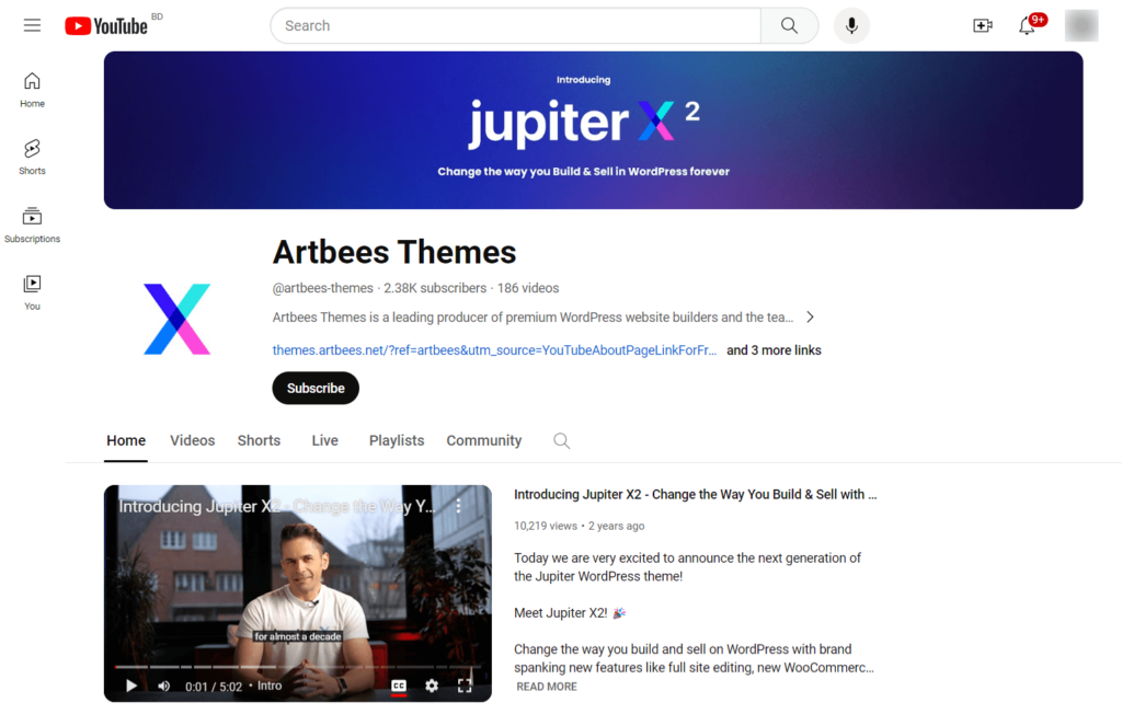 Artbees Themes YouTube